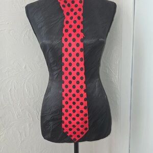 Red and Black Polka Dot Tie